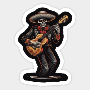 skeleton playing guitar Sticker